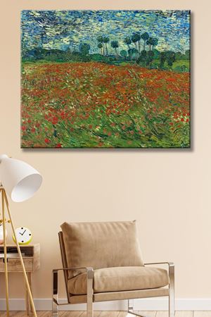 Vincent van Gogh - Poppy Field  - 106026 -  Dekoratif Duvar Kanvas Tablo