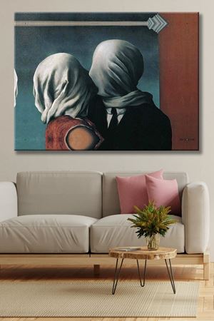 Rene Magritte - Lovers  - 105939 -  Dekoratif Duvar Kanvas Tablo