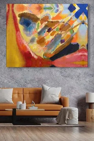Wassily Kandinsky - Picture with Three Spots  - 106152 -  Dekoratif Duvar Kanvas Tablo
