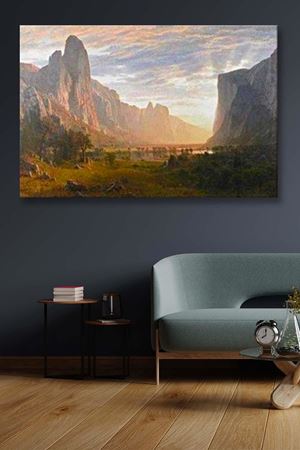 Albert Bierstadt - Looking Down Yosemite Valley California 1865  - 106274 -  Dekoratif Duvar Kanvas Tablo