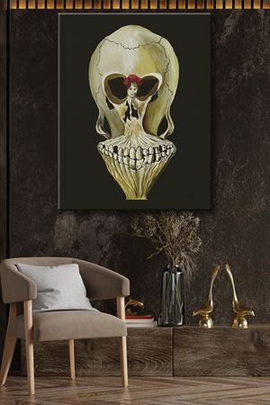 Salvador Dali - Ballerina in a Death's Head  - 106119 -  Dekoratif Duvar Kanvas Tablo