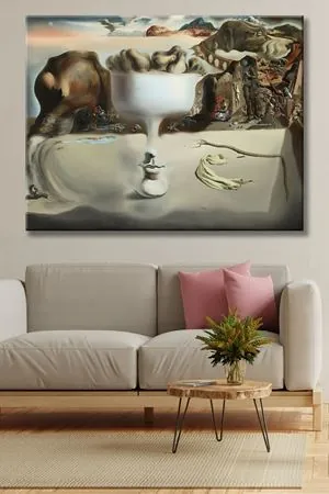 Salvador Dali - Apparition of a Face and Fruit Dish on a Beach 1938  - 106109 -  Dekoratif Duvar Kanvas Tablo
