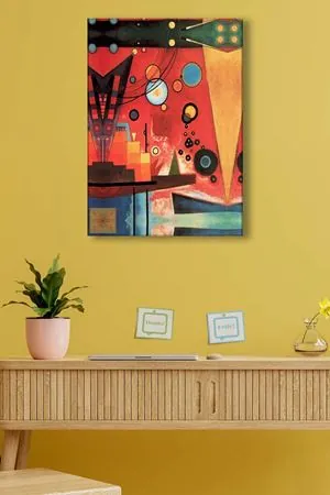 Wassily Kandinsky - Heavy Red  - 106150 -  Dekoratif Duvar Kanvas Tablo