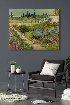 Vincent van Gogh - Garden at Arles  - 106018 -  Dekoratif Duvar Kanvas Tablo