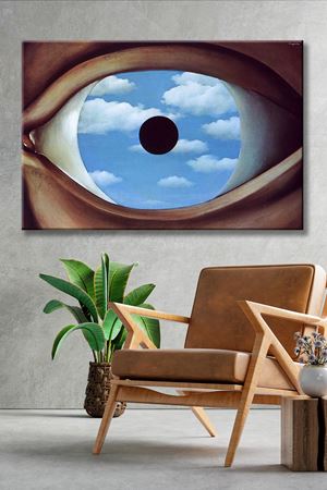Rene Magritte - The False Mirror  - 106280 -  Dekoratif Duvar Kanvas Tablo