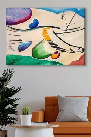 Wassily Kandinsky - Lyrique  - 106160 -  Dekoratif Duvar Kanvas Tablo