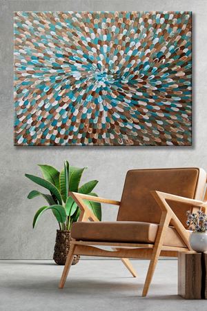 Jan Riske - Turquoise Rustic Beach Cottage  - 105932 -  Dekoratif Duvar Kanvas Tablo