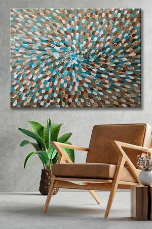 Jan Riske - Turquoise Rustic Beach Cottage  - 105932 -  Dekoratif Duvar Kanvas Tablo