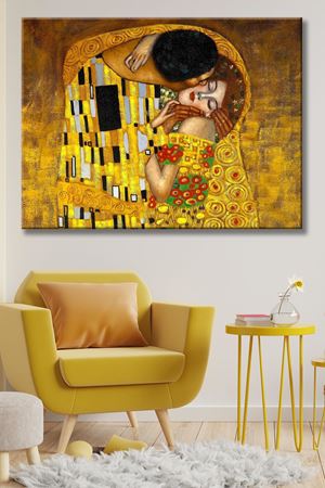 Gustav Klimt The Kiss  - 105920 -  Dekoratif Duvar Kanvas Tablo