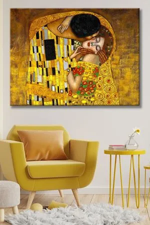 Gustav Klimt The Kiss  - 105920 -  Dekoratif Duvar Kanvas Tablo