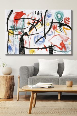 Joan Miro - Poetry and Light   - 106242 -  Dekoratif Duvar Kanvas Tablo