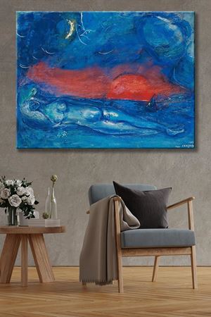 Marc Chagall - Nu a Dramont  - 106406 -  Dekoratif Duvar Kanvas Tablo