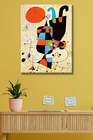 Joan Miro - Upside-Down Figures  - 106241 -  Dekoratif Duvar Kanvas Tablo