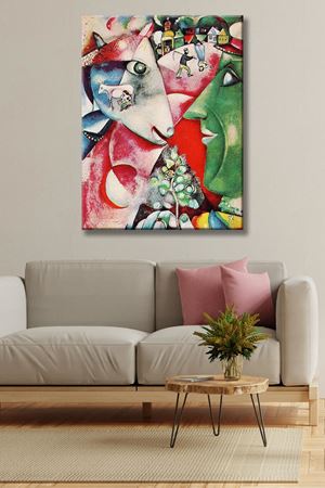 Marc Chagall - I and the Village  - 106398 -  Dekoratif Duvar Kanvas Tablo