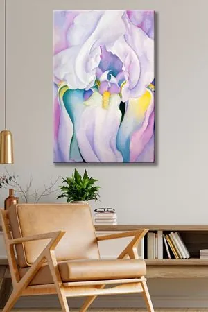 Georgia OKeeffe - White Iris  - 106376 -  Dekoratif Duvar Kanvas Tablo