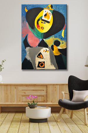 Joan Miro - Portrait No 1  - 106236 -  Dekoratif Duvar Kanvas Tablo