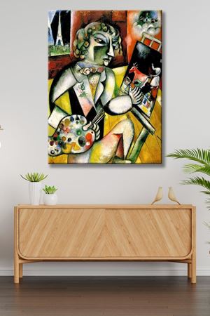 Marc Chagall - Self-Portrait with Seven Fingers  - 106401 -  Dekoratif Duvar Kanvas Tablo