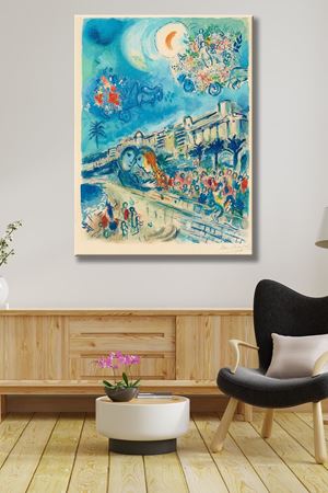 Marc Chagall - Bataille de Fleurs  - 105951 -  Dekoratif Duvar Kanvas Tablo