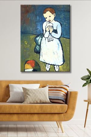 Pablo Picasso - Child with a Dove  - 106093 -  Dekoratif Duvar Kanvas Tablo