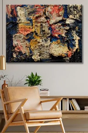Jan Riske - Baroque Abstraction 1965  - 106213 -  Dekoratif Duvar Kanvas Tablo