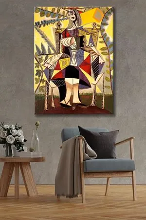Pablo Picasso - Femme au Jardin  - 106084 -  Dekoratif Duvar Kanvas Tablo