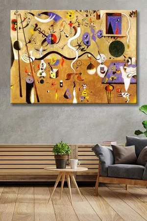 Joan Miro - Carnival of Harlequin  - 105934 -  Dekoratif Duvar Kanvas Tablo