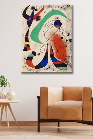 Joan Miro - Night  - 106250 -  Dekoratif Duvar Kanvas Tablo
