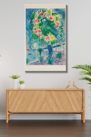 Marc Chagall - Couple et Poisson  - 106403 -  Dekoratif Duvar Kanvas Tablo