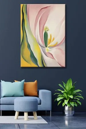 Georgia OKeeffe - Pink Tulip  - 105946 -  Dekoratif Duvar Kanvas Tablo