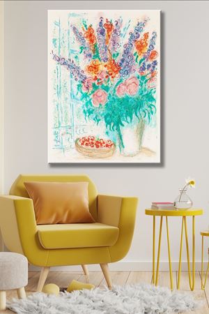 Marc Chagall - Le Grand Bouquet  - 106394 -  Dekoratif Duvar Kanvas Tablo