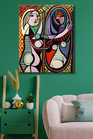 Pablo Picasso - Girl Before A Mirror - 106074 -  Dekoratif Duvar Kanvas Tablo