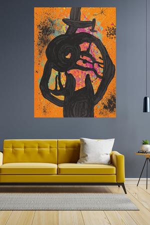 Joan Miro - The Taciturn Majorcan  - 106235 -  Dekoratif Duvar Kanvas Tablo