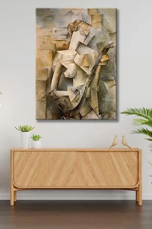 Pablo Picasso - Girl with a Mandolin  - 106088 -  Dekoratif Duvar Kanvas Tablo