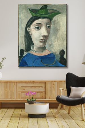 Pablo Picasso - Donna Con Capello Verde  - 106089 -  Dekoratif Duvar Kanvas Tablo