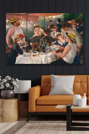 Pierre Auguste Renoir - Luncheon of the Boating Party  - 107145 -  Dekoratif Duvar Kanvas Tablo