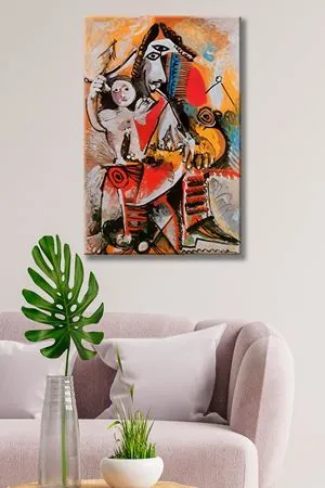 Pablo Picasso - Musketeer and Amor  - 106075 -  Dekoratif Duvar Kanvas Tablo