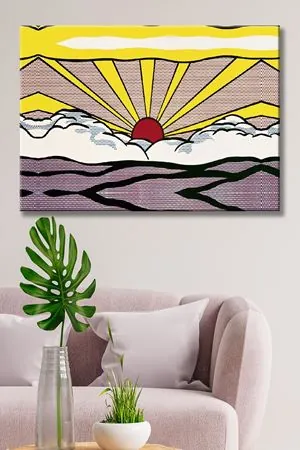 Roy Lichtenstein - Sunrise  - 106309 -  Dekoratif Duvar Kanvas Tablo