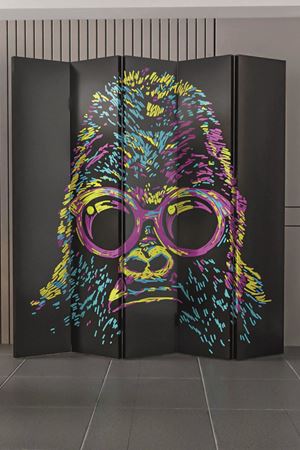 Doğal Ahşap Renkli Goril 5 Kanat Paravan Seperatör Oda Bölme