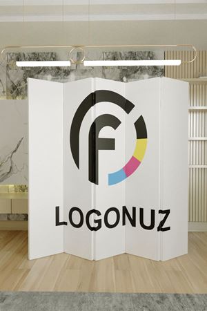Kurumsal Logo Baskılı Doğal Ahşap Paravan Seperatör Oda Bölme