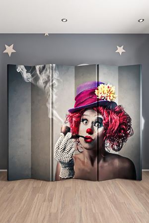 Palyaço Tasarım Paravan | 6 Kanat Ahşap Çam Gövde