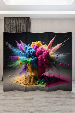 6 Kanat Ahşap Paravan, Akordiyon Separatör, Oda Bölme Paneli