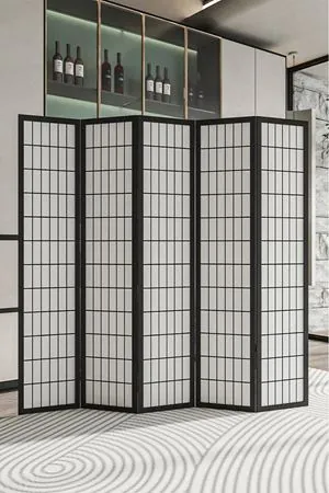 Japon Stil Çizgisel Paravan | Açılır Kapanır Oda Bölme