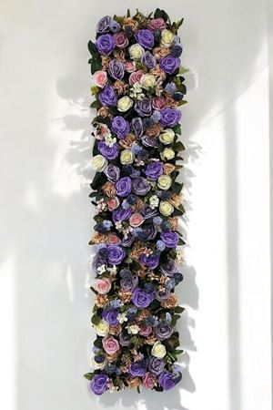 Nazan Doğal Ahşap Yapay Renkli Gül Dekor Duvar Kaplama Dikey Bahçe