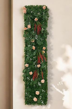 Erin Doğal Ahşap Panel Yapay Çiçek Bitki Duvar Kaplama Dikey Bahçe