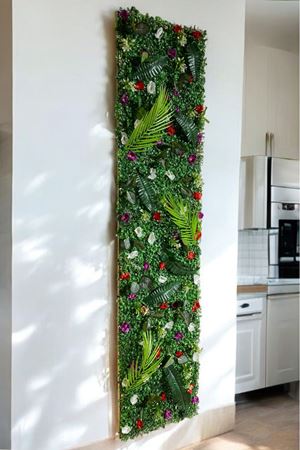 Kevser Doğal Ahşap Panel Yapay Çiçek Bitki Duvar Kaplama