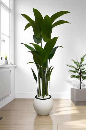 Yapay Ağaç Starliçe Gerçek Doku 180 Cm Küre Saksı Beyaz