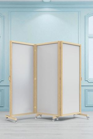 Ahşap Paravan Seperatör Oda Bölme Kiralama Beyaz Tekerlekli