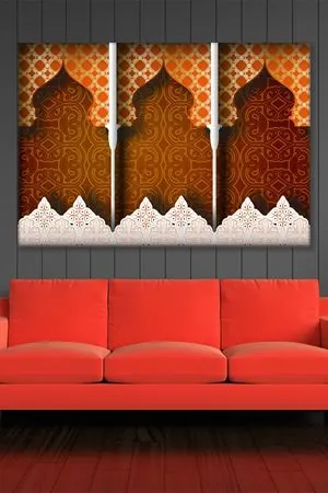 İslami Motif 5 Dini Art Kanvas Tablo 2221698