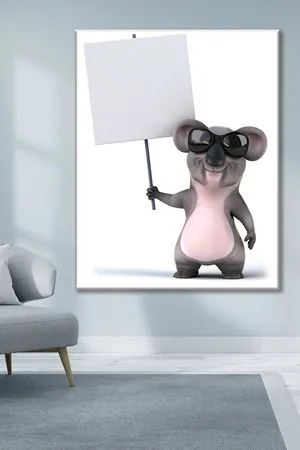 Pankart Tutan Animasyon Koala Art Kanvas Tablo 2221630