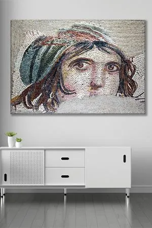 Mermer Desenli Kadın Kanvas Duvar Tablo 3322306